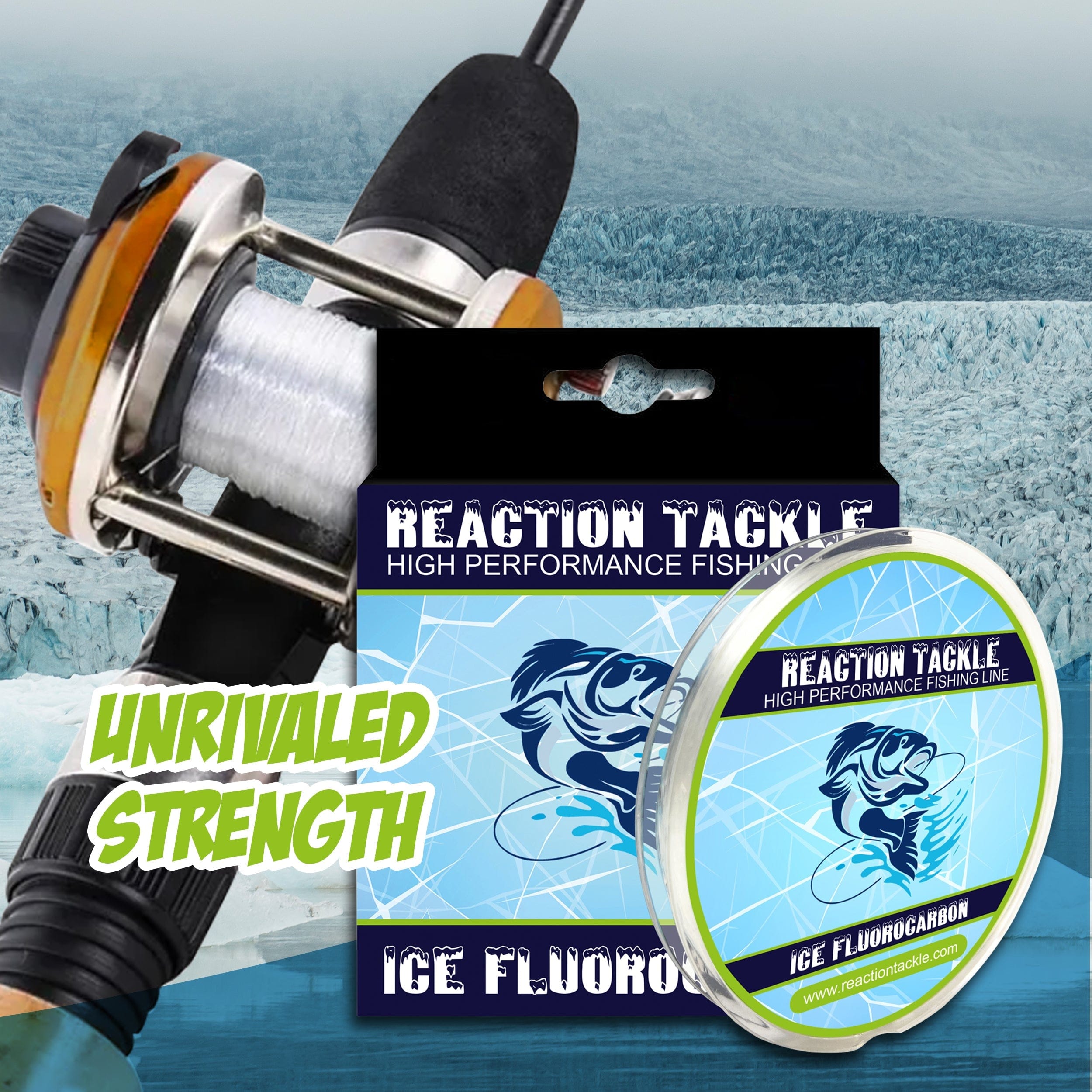 Reaction Tackle Flurocarbon Reaction Tackle Ice Fluorocarbon Fishing Line or Leader