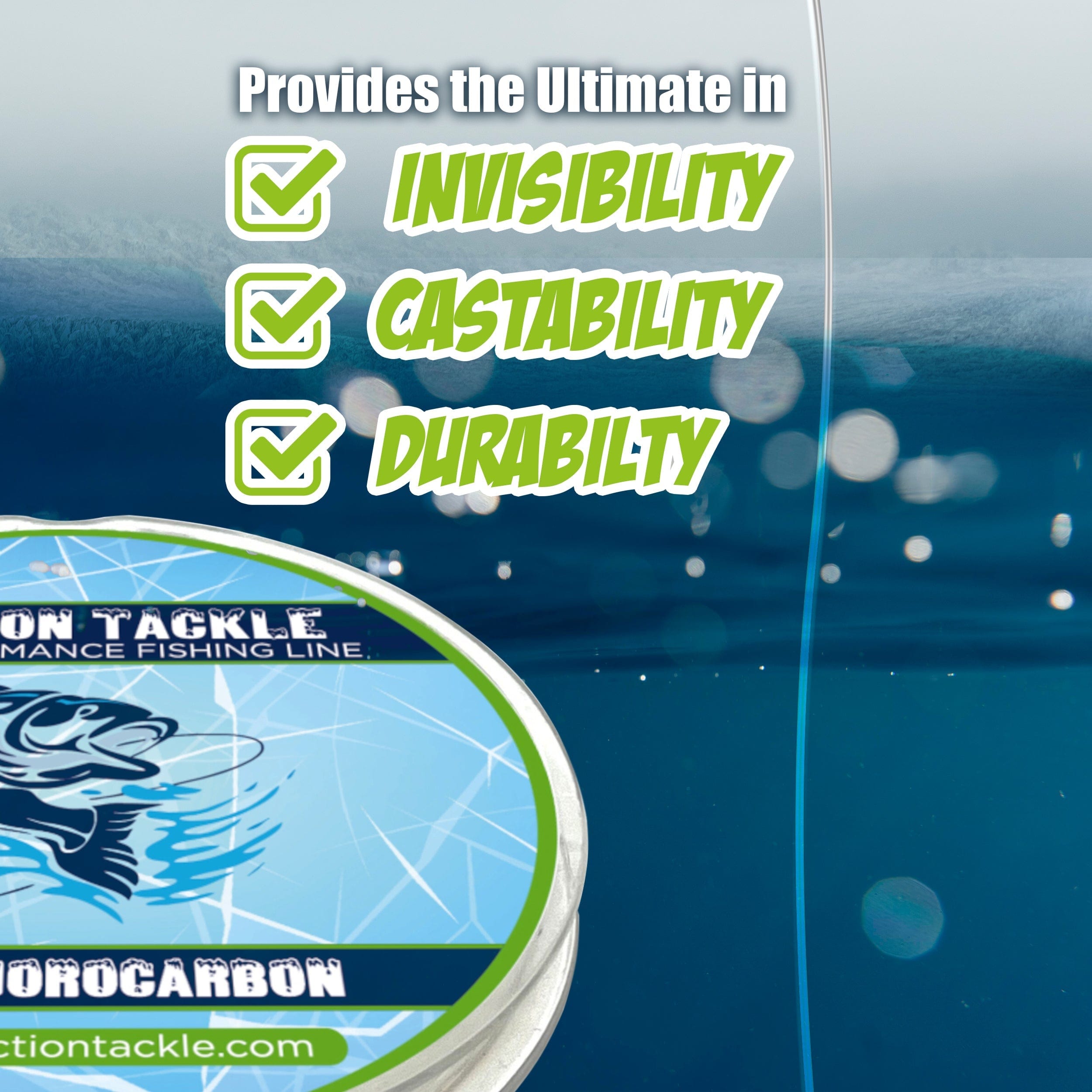 Reaction Tackle Flurocarbon Reaction Tackle Ice Fluorocarbon Fishing Line or Leader