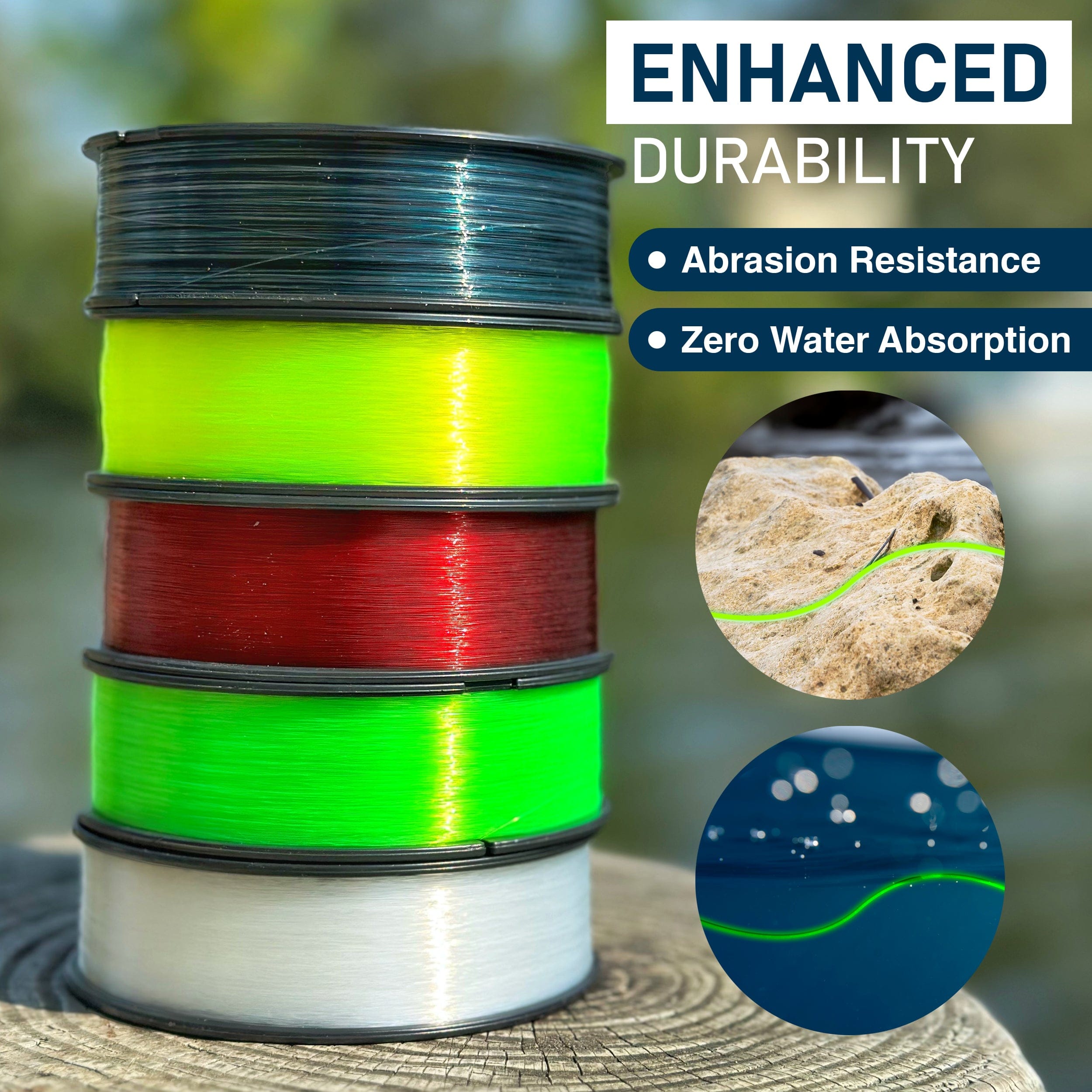 Reaction Tackle Monofilament Reaction Tackle Nylon Monofilament Fishing Line 350-yard Spools
