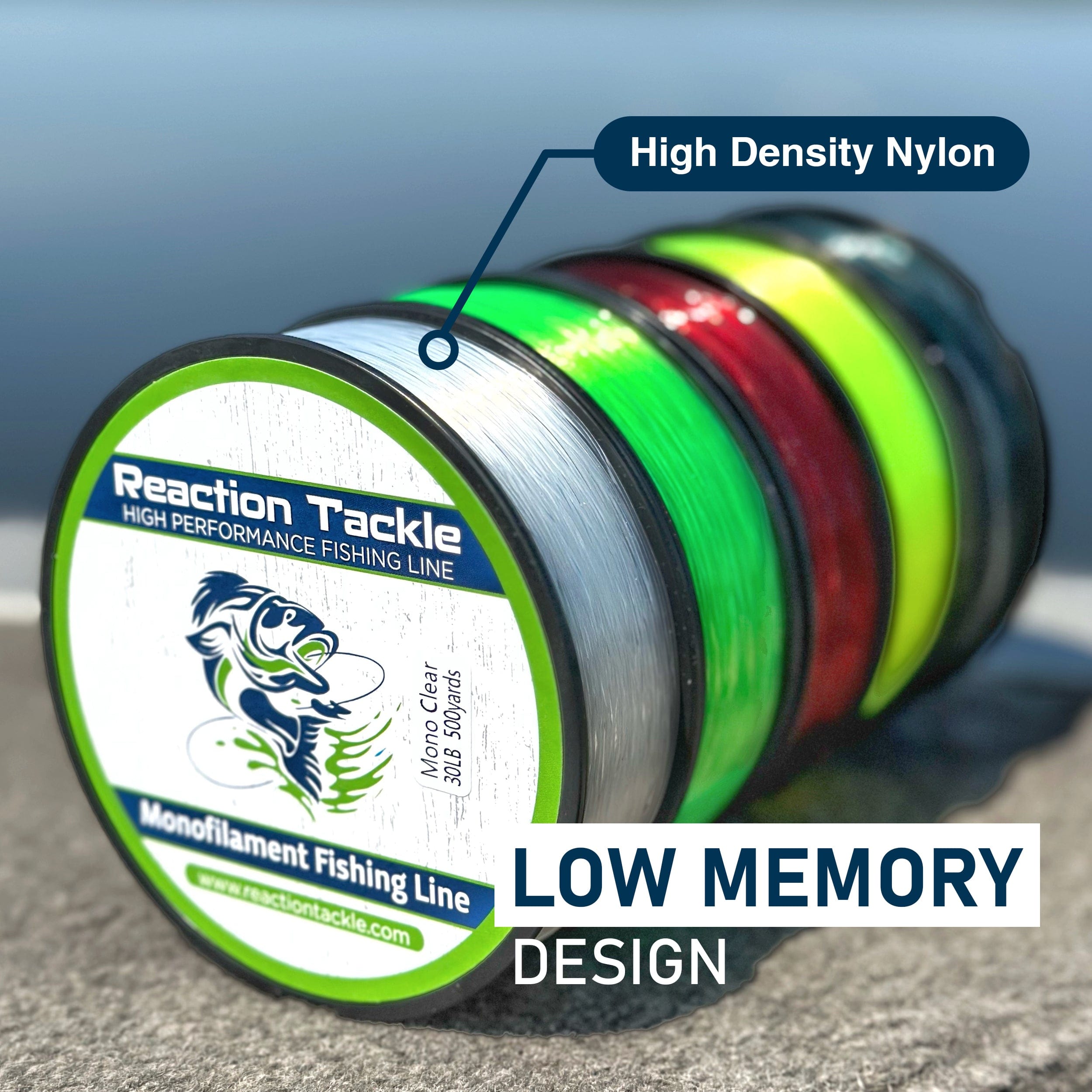 Reaction Tackle Monofilament Reaction Tackle Nylon Monofilament Fishing Line 350-yard Spools