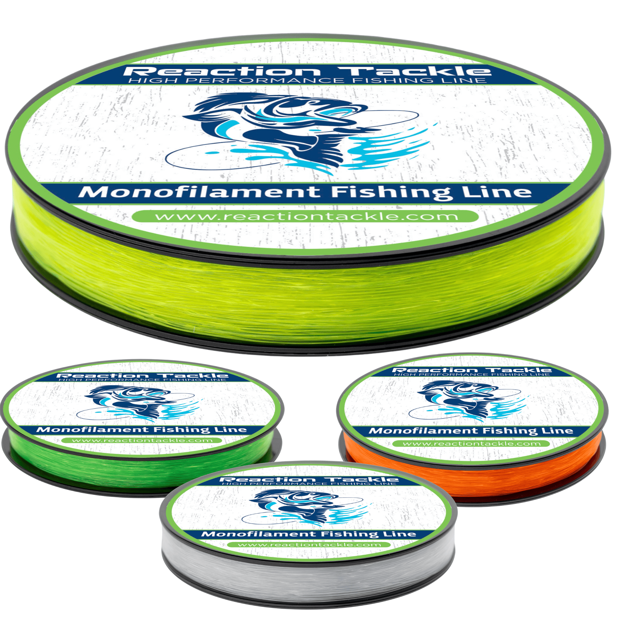 Reaction Tackle Monofilament Reaction Tackle Nylon Monofilament Fishing Line 350-yard Spools