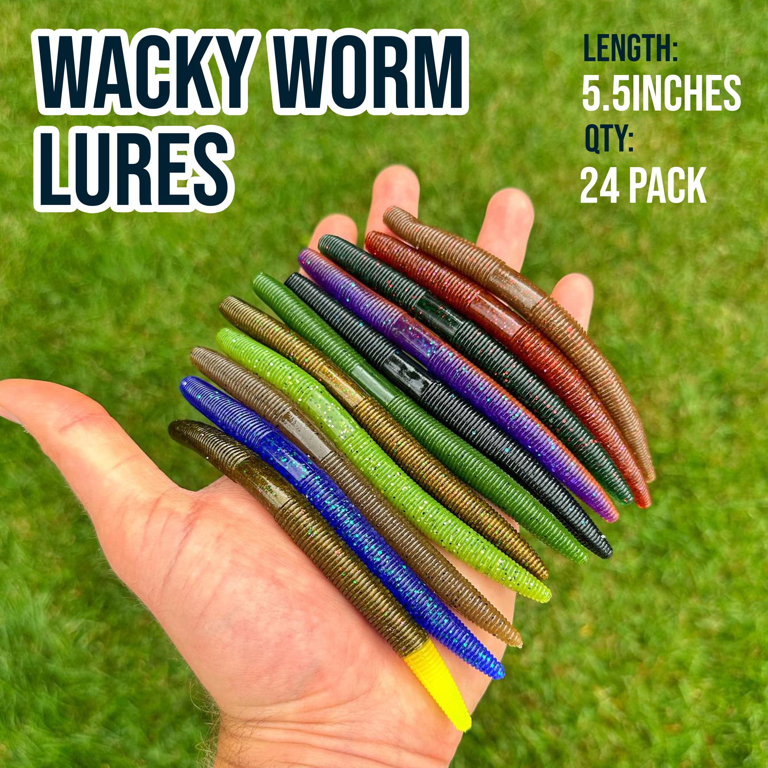 Reaction Tackle Soft Plastic Baits Reaction Tackle Soft Plastic Wacky Worms 5.5in - 24 Pack