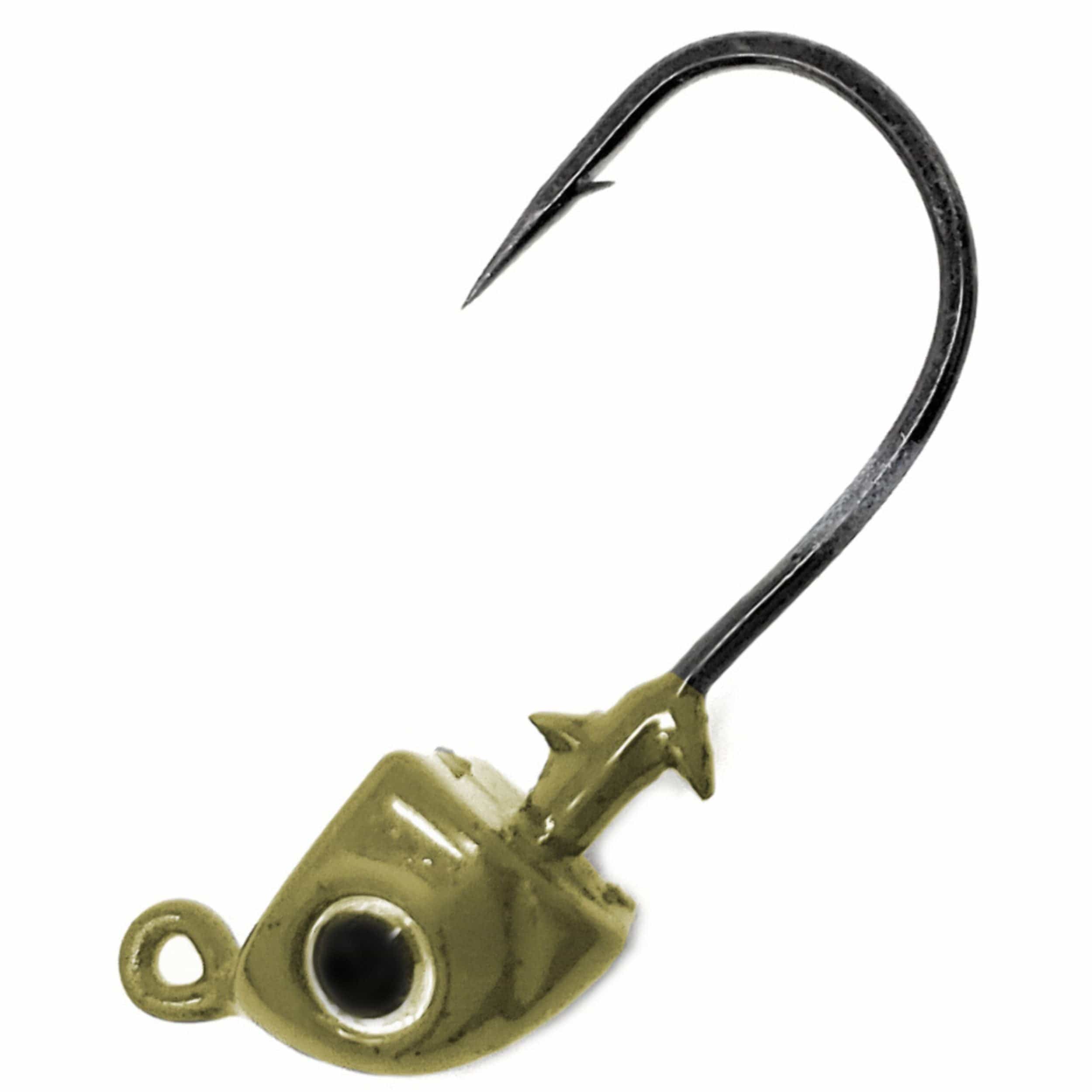 Reaction Tackle Tungsten Fishing Jigs Green Pumpkin / 1/8 oz (5-Pack) Reaction Tackle Tungsten Swimbait Jig Heads (5-Pack)