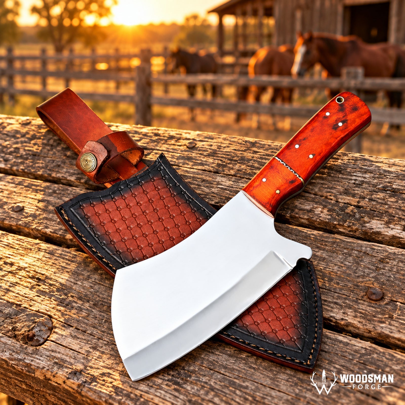 Silvercrest Timberline J2 Steel Mirror Polish Cleaver – Wood Handle