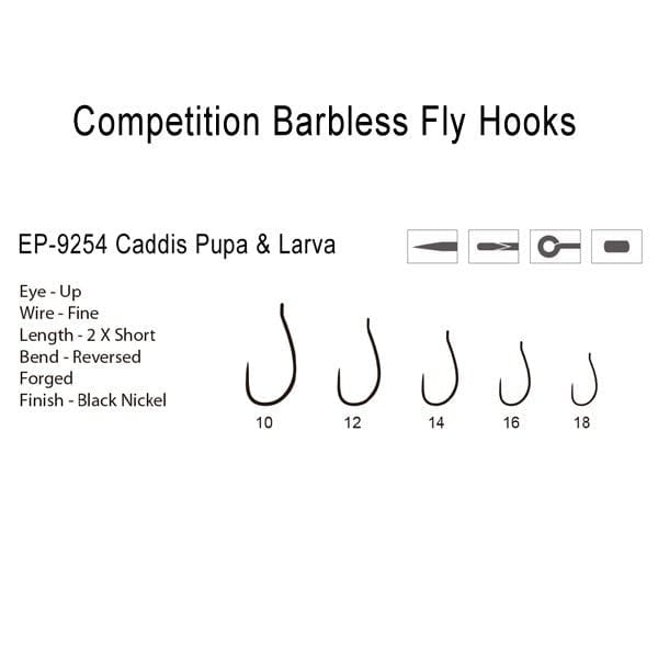 Risen Fly Fly Fishing Hooks Barbless Caddis Pupa and Larva Hook 9254