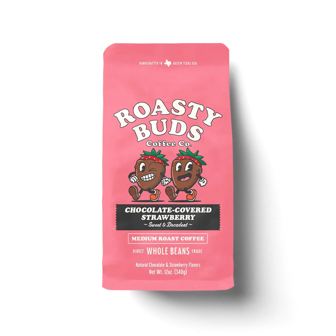 Roasty Buds Coffee Chocolate-Covered Strawberry Whole Bean Wholesale Coffee: Whole & Ground 5lb