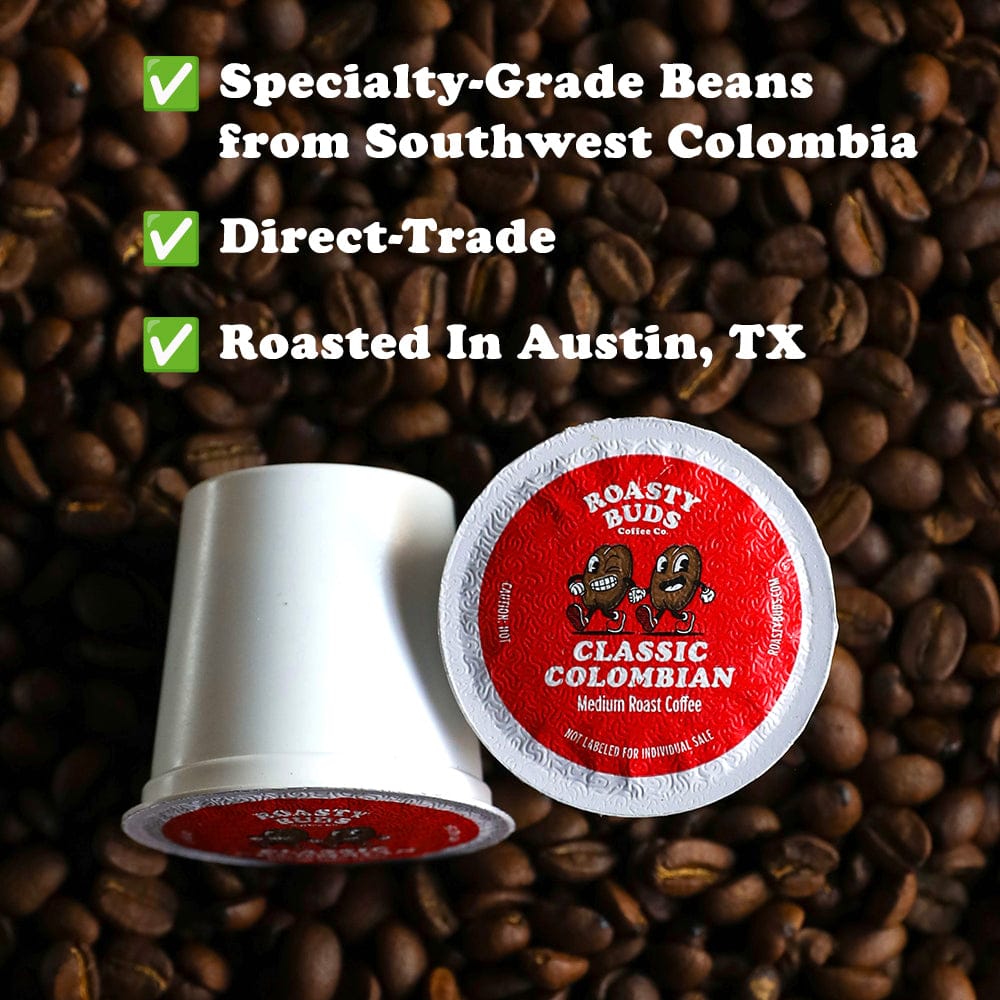 Roasty Buds Coffee Classic Colombian Coffee Pods