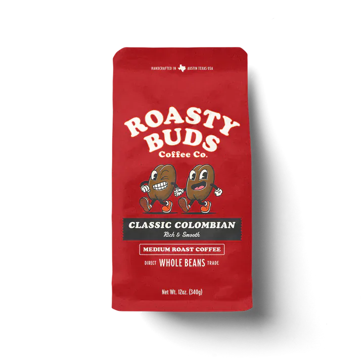 Roasty Buds Coffee Classic Colombian Whole Bean Wholesale Coffee: Whole & Ground 5lb