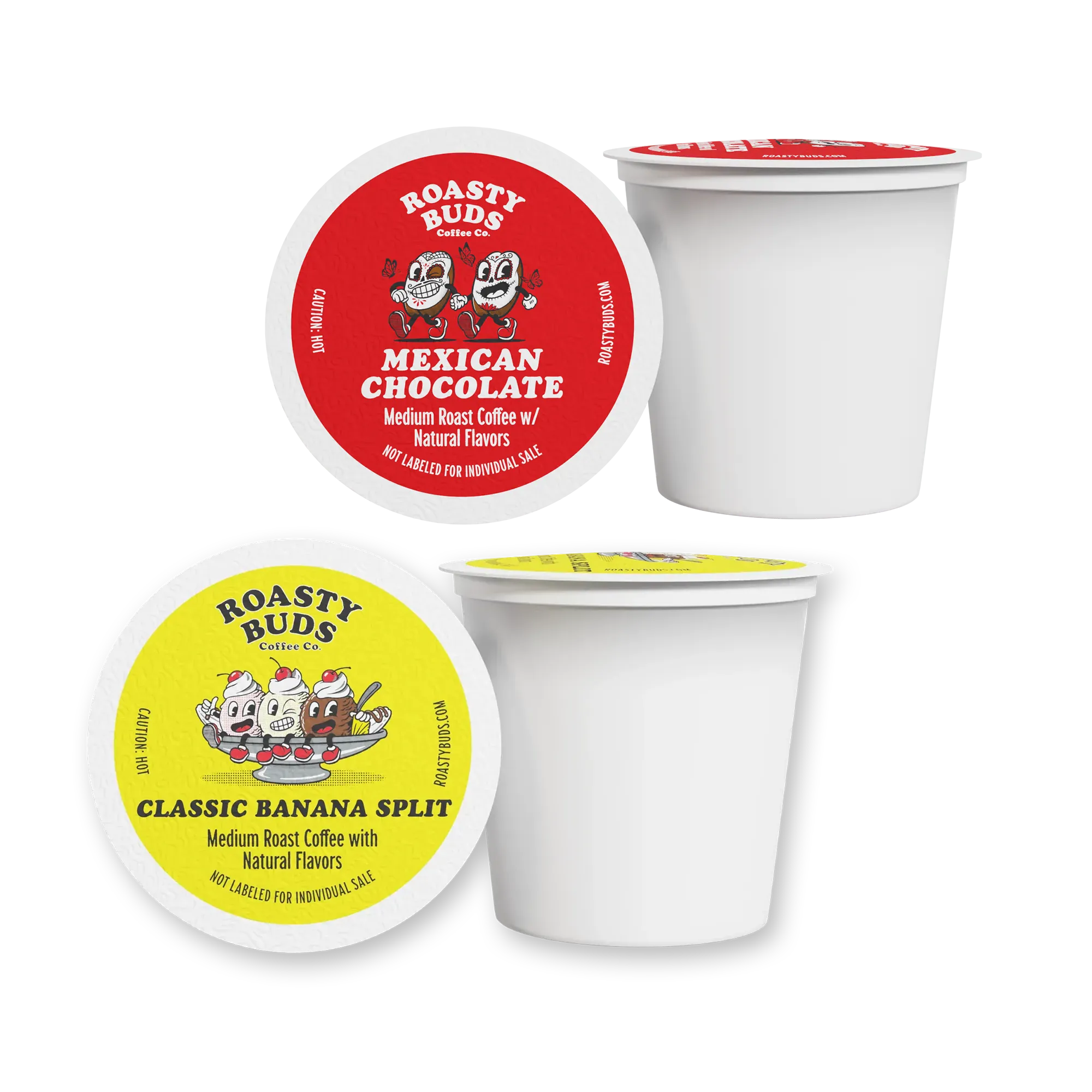 Roasty Buds Coffee Mexi Choco & Banana Split Coffee Pods