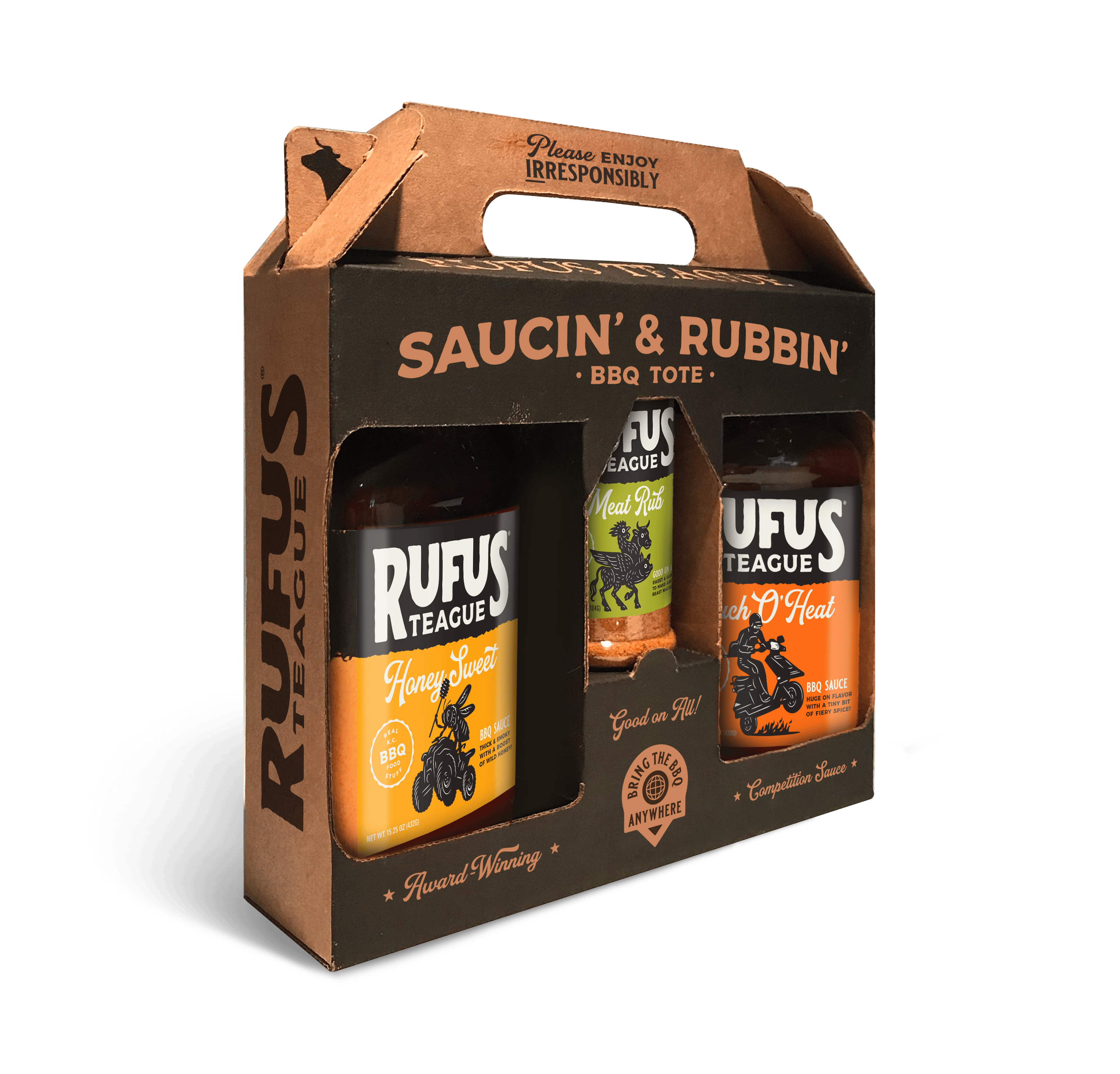 Rufus Teague BBQ Sauce 3 PACK GIFT TOTE