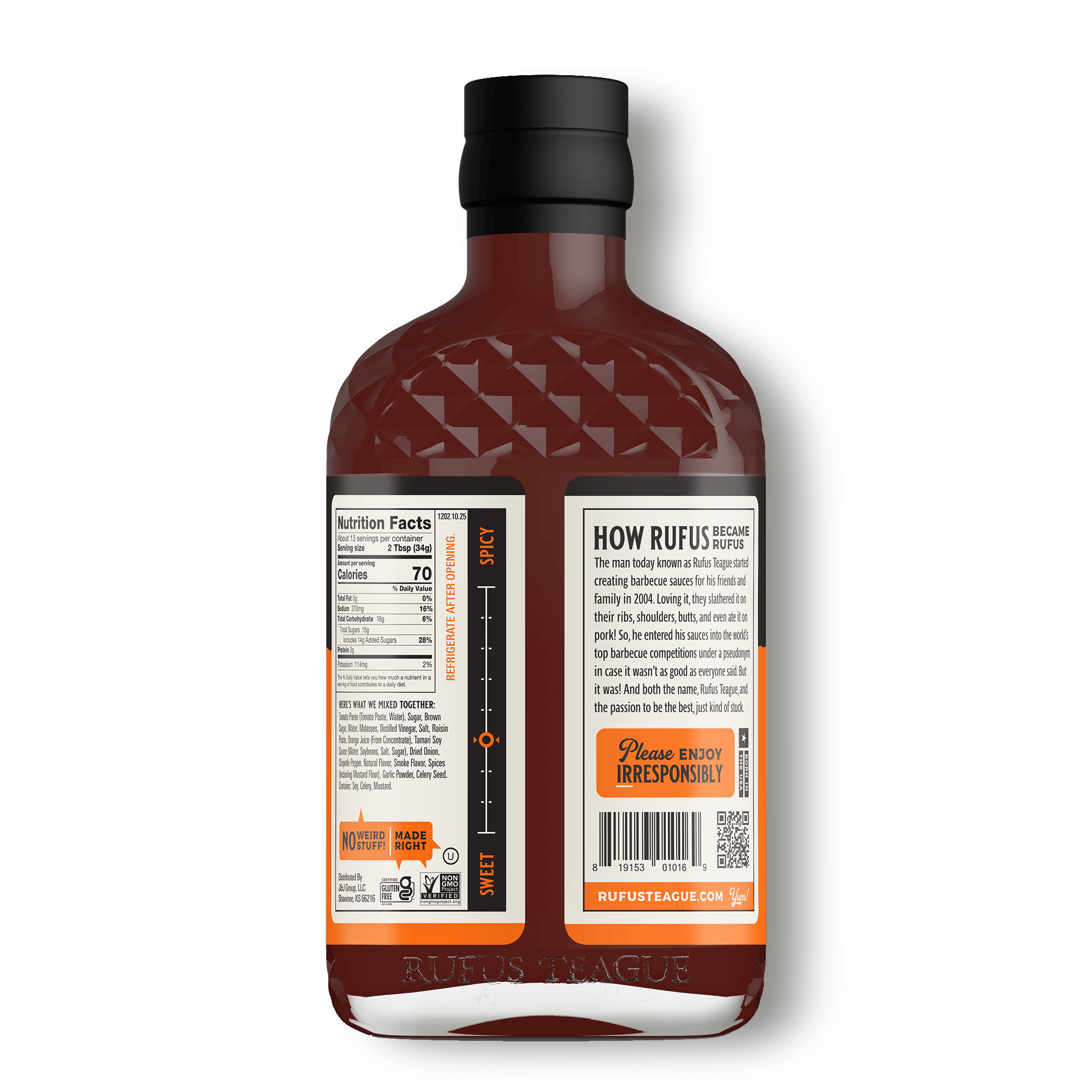 Rufus Teague BBQ Sauce TOUCH O' HEAT BBQ SAUCE