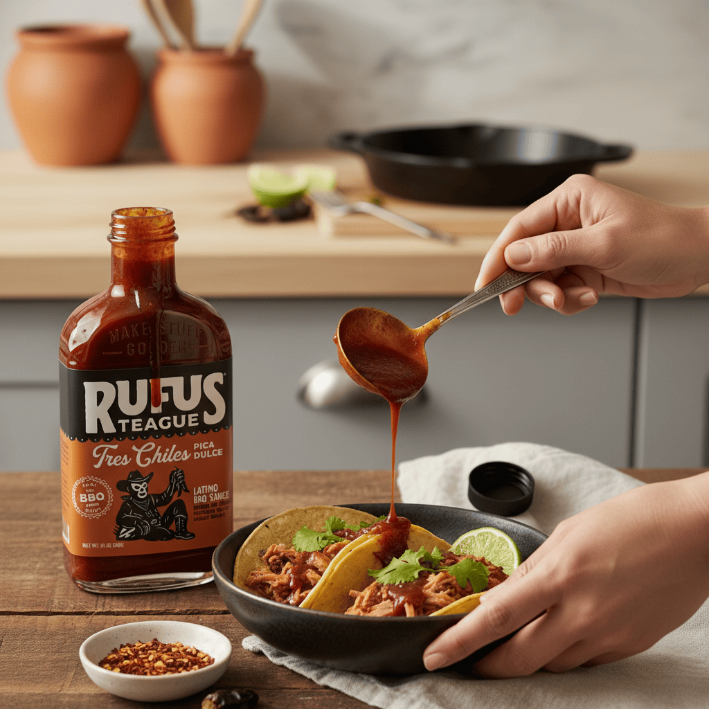 Rufus Teague BBQ Sauce TRES CHILES PICA DULCE BBQ SAUCE