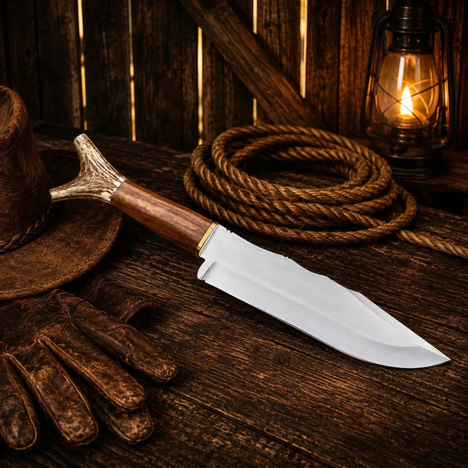 SHAM KNIVES Bowie knife Bowie Knife Handmade | Frontier Inspired Antler Handle