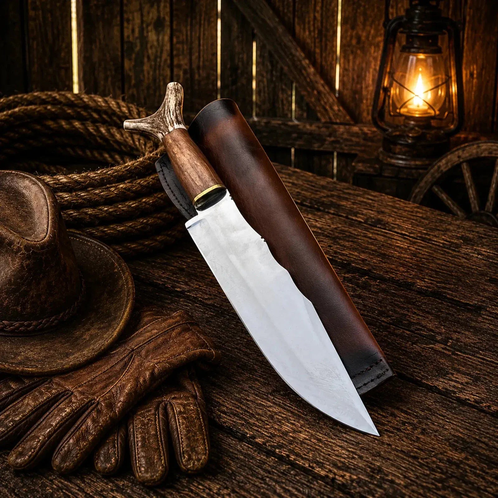 SHAM KNIVES Bowie knife Bowie Knife Handmade | Frontier Inspired Antler Handle