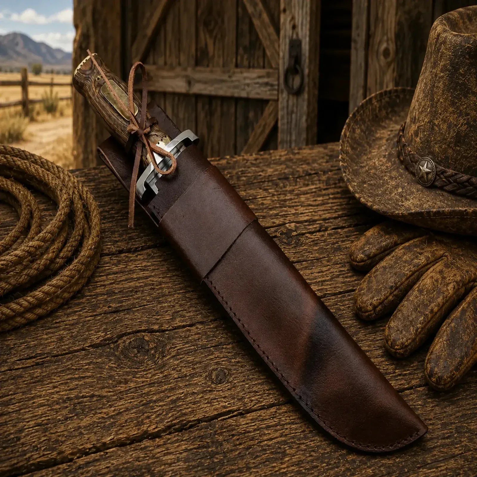 SHAM KNIVES Bowie knife Iron Mistress Bowie Knife – D2 Steel Blade Wood Handle