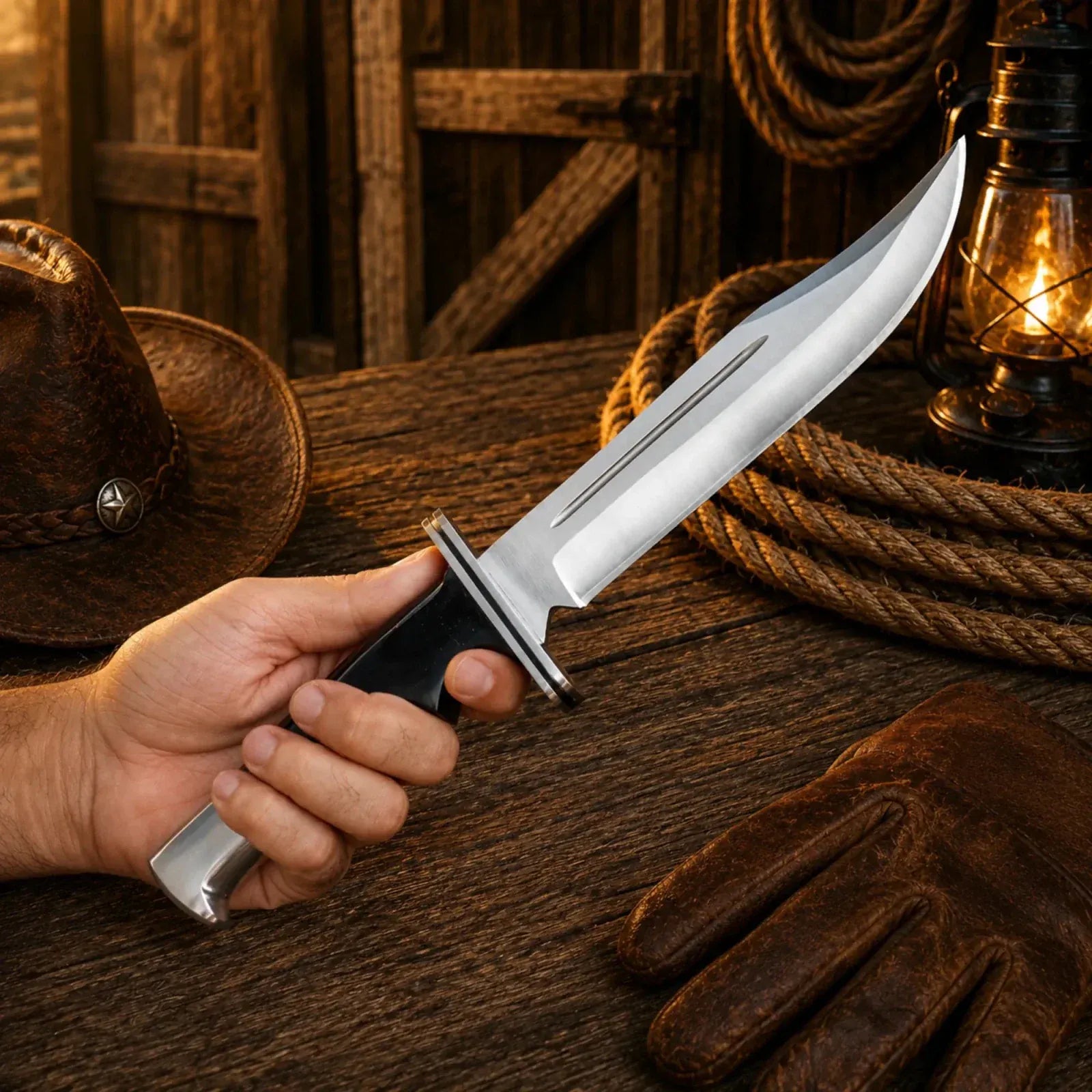 SHAM KNIVES Bowie knife Scream Hunting Knife Replica – Real Stainless Steel Blade