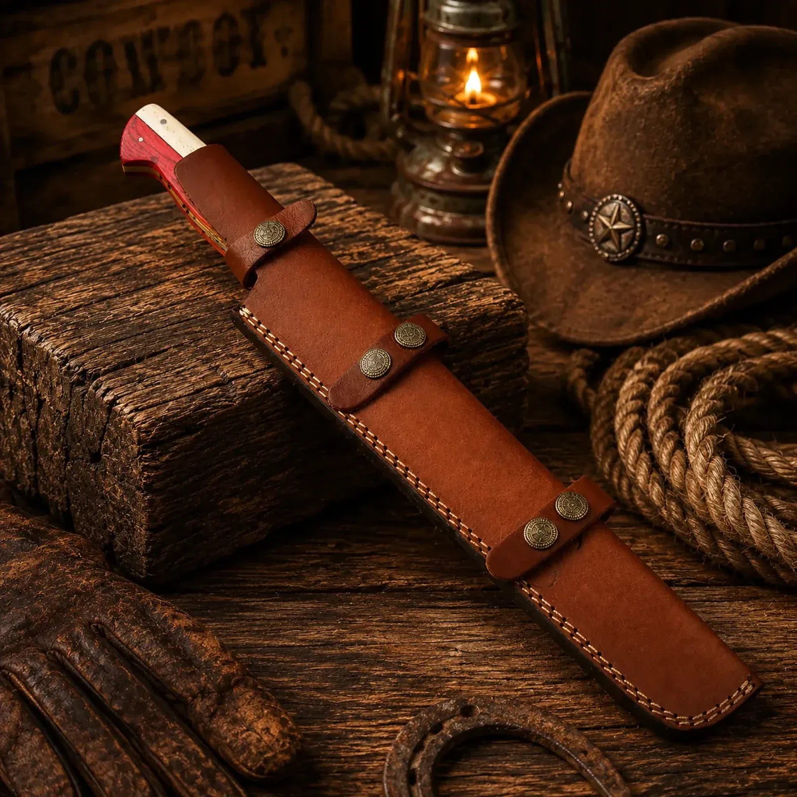 SHAM KNIVES chef knife Brisket Chef Knife – D2 Steel Blade Texas Flag Handle