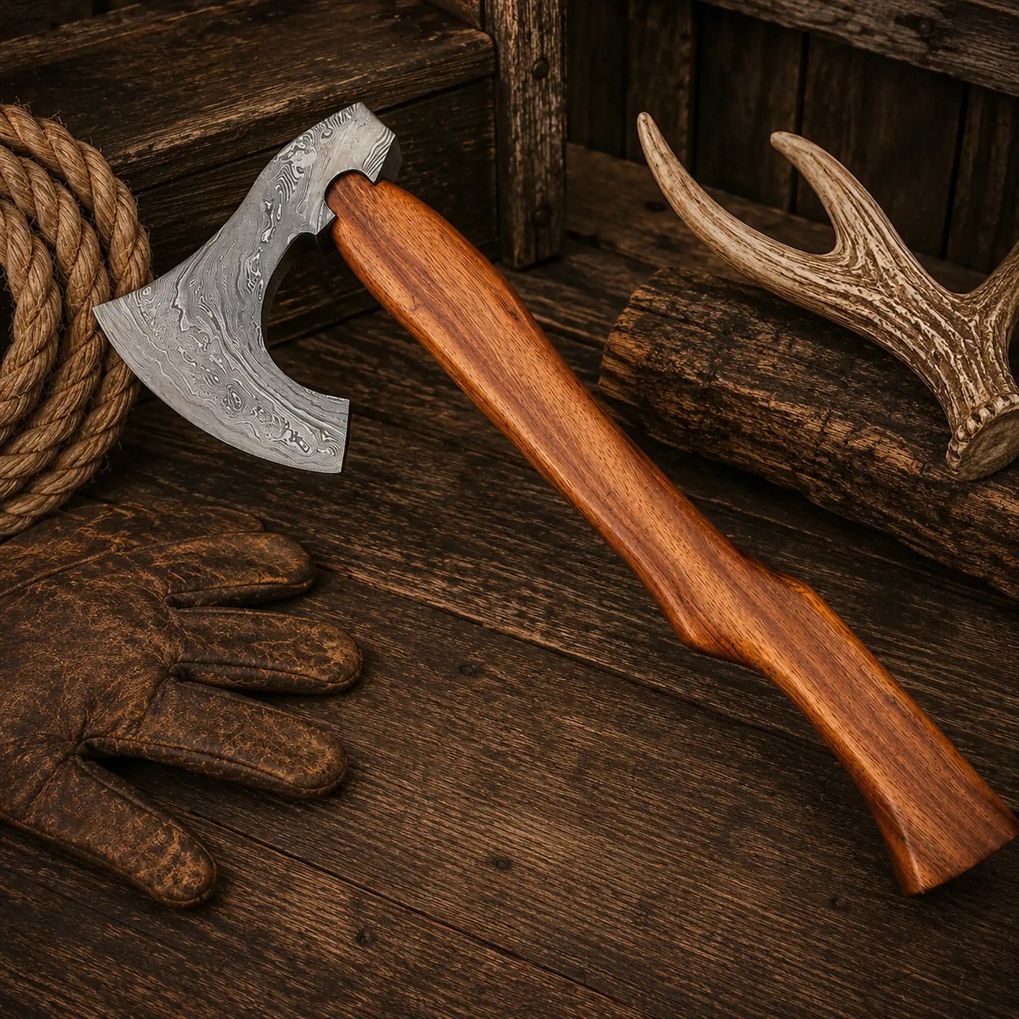 SHAM KNIVES hatchet Handmade Damascus Steel Axe Hatchet | 512 Layer Camp Axe & Sheath