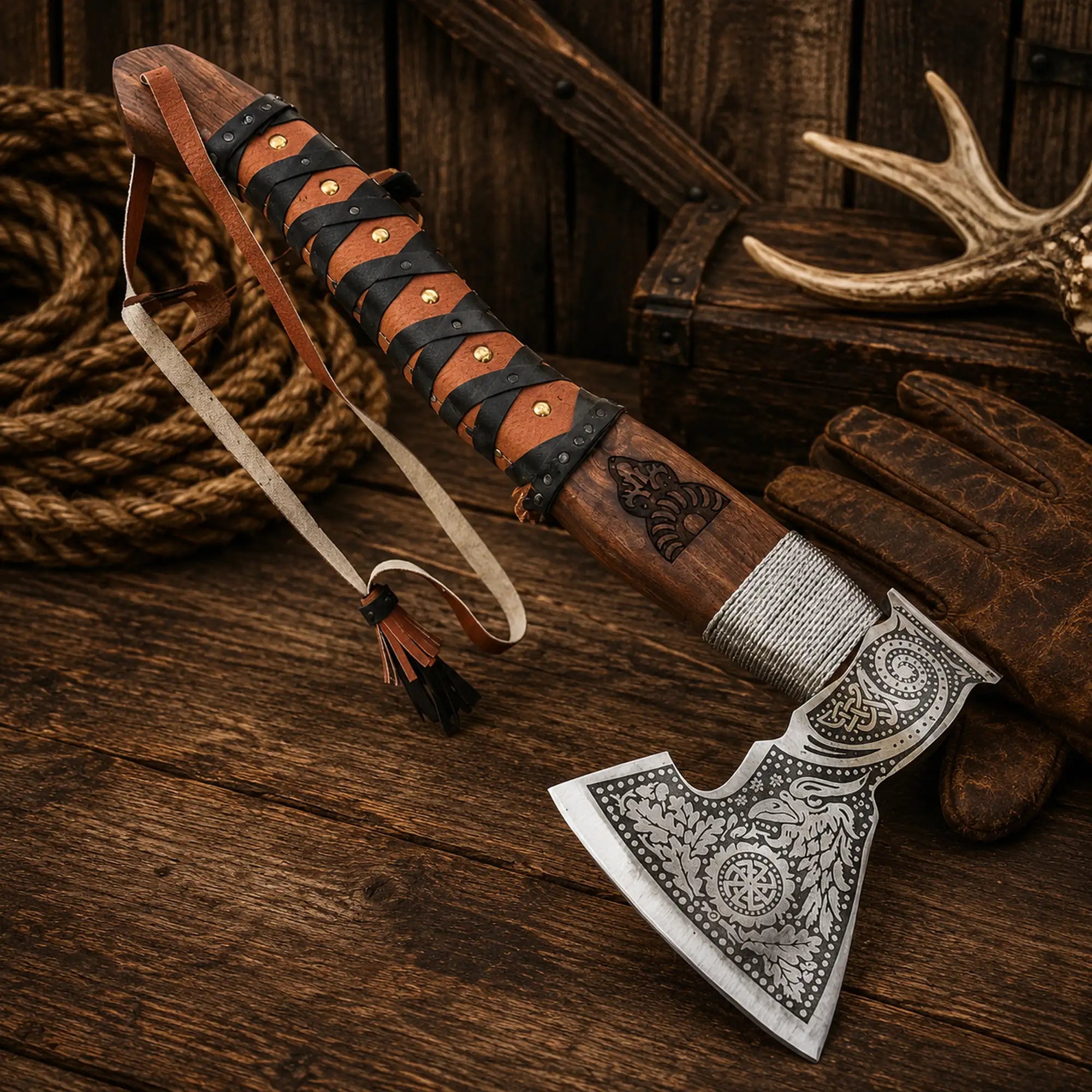 SHAM KNIVES hatchet Handmade Nordic Viking Bearded Axe | Bushcraft Camping Hatchet