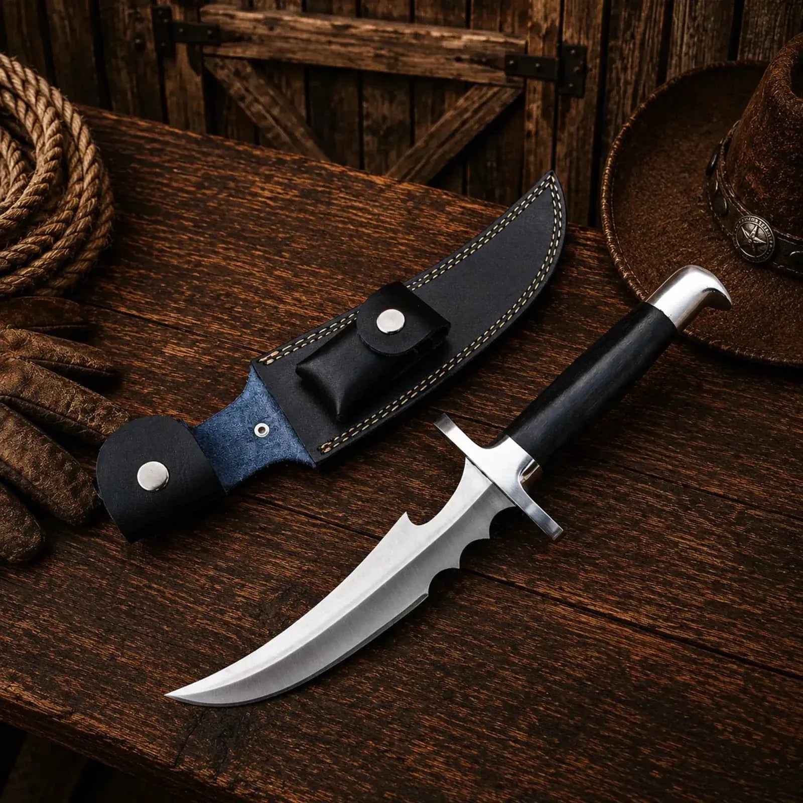 SHAM KNIVES Hunting Knifes Red Hood Inspired Knife – D2 Steel Anime Cosplay Prop Blade