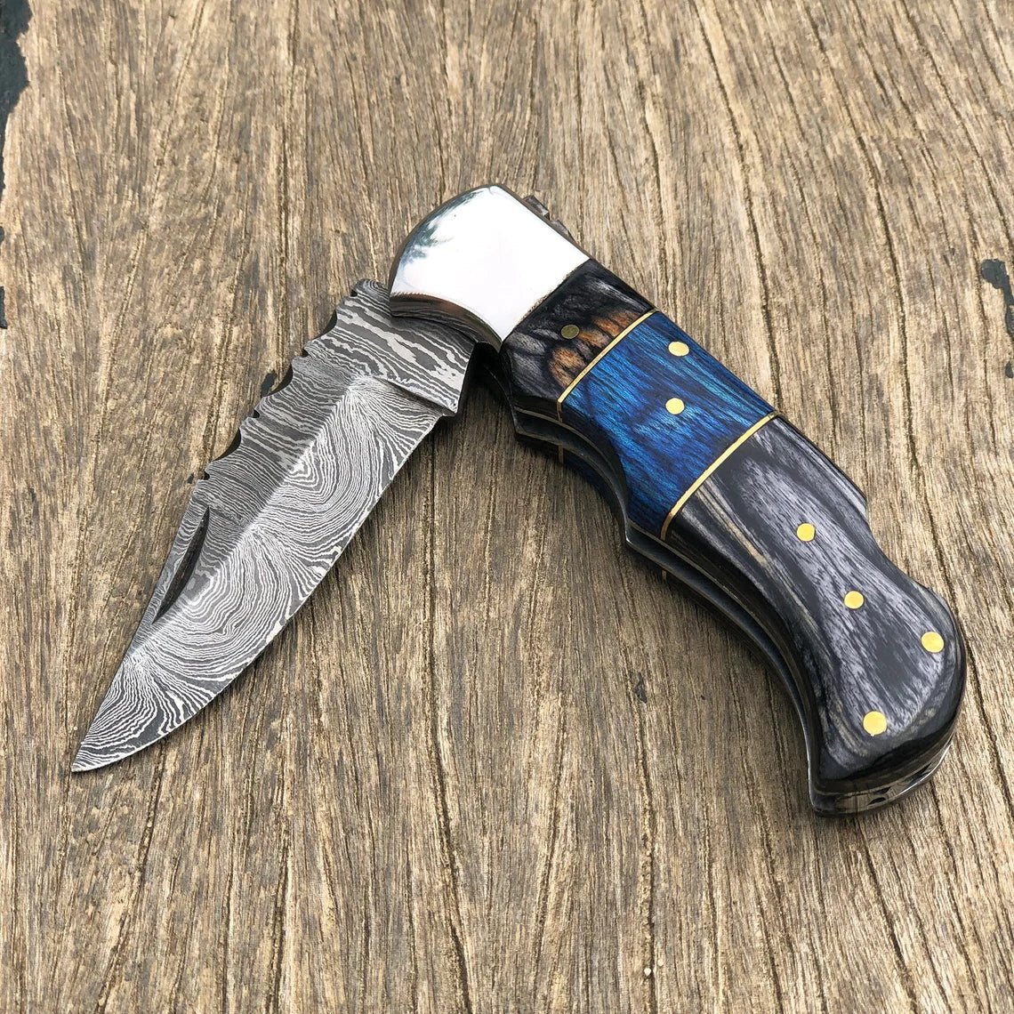 SHAM KNIVES Pocket Knife Handmade Damascus Pocket Folding Knife Custom Pocket Knife