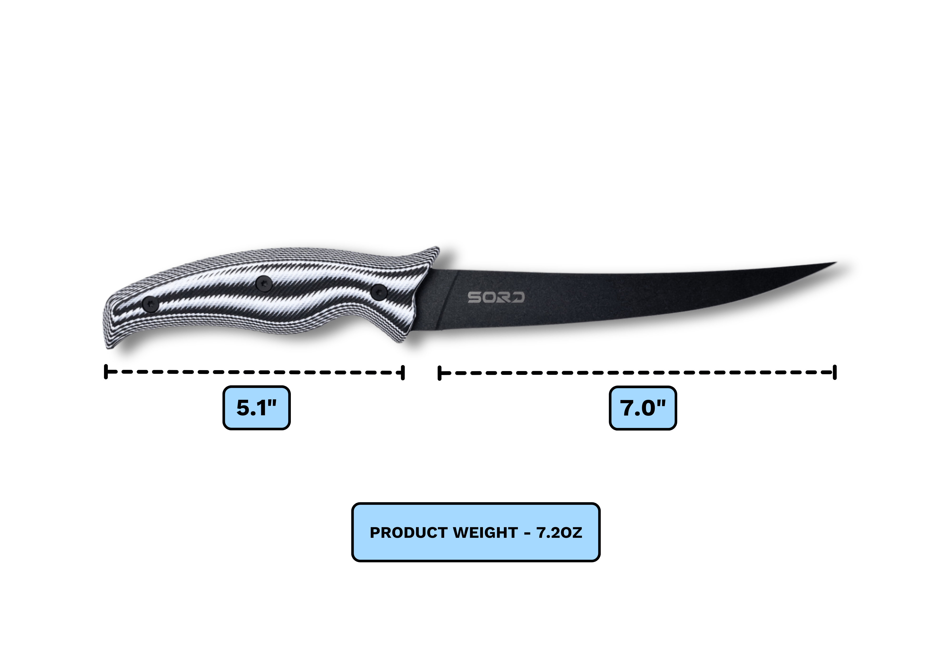 SORD Fishing Products Knives 7" FILLET KNIFE - FLEXY
