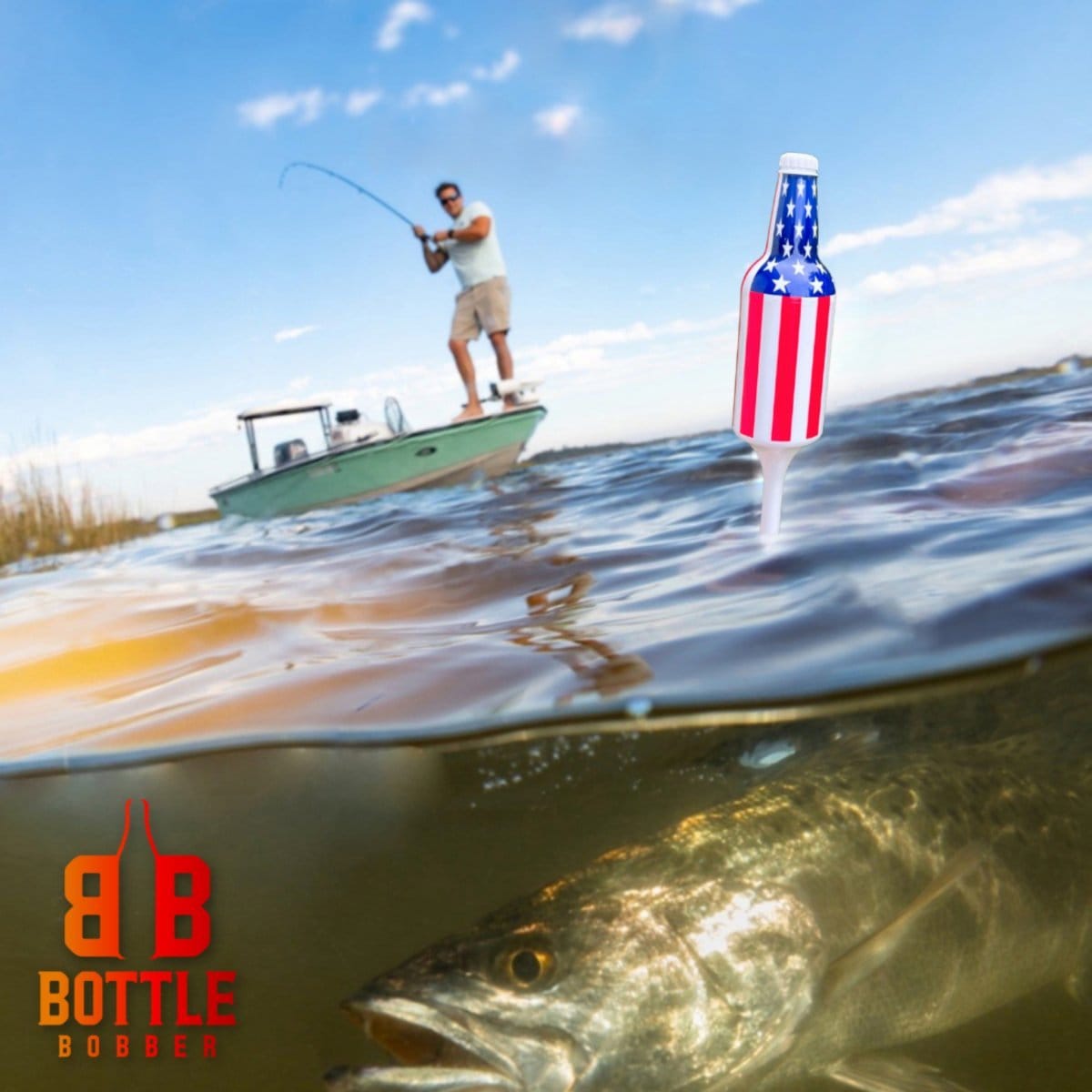 Southern Bell Brands Fishing Floats & Bobbers 2 Pack American Flag USA - Premium Fishing Tackle