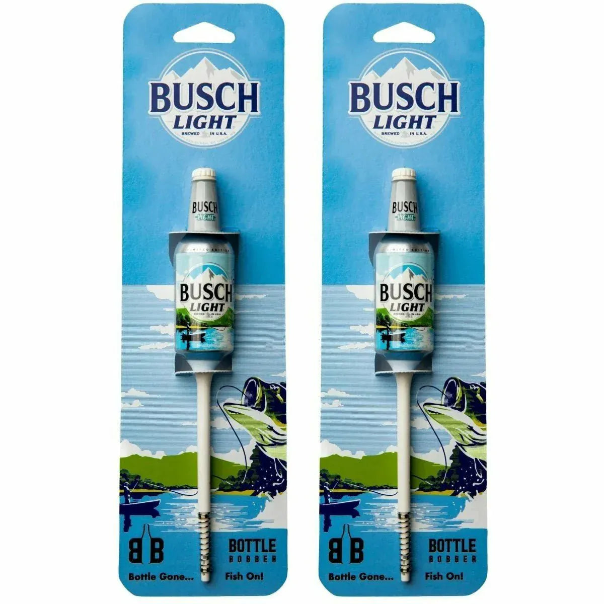 Southern Bell Brands Fishing Floats & Bobbers Busch Light Fishing Bobbers (2 Pack) – Fully Functional Beer Bottle Lures – Funny Fishing Gift for Men