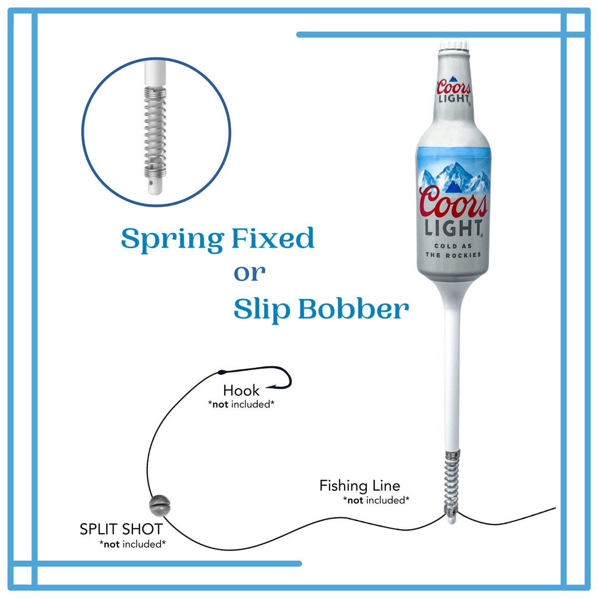 Coors Light Fishing Bobbers (2 Pack)  Double Beer Bottle Lures  Funny &  Functional Fishing Gift for Men