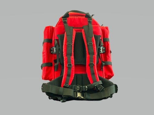 SquatchSurvivalGear Backpacks Red with Black Webbing Grassman framed pack - MOLLE panel Bundle