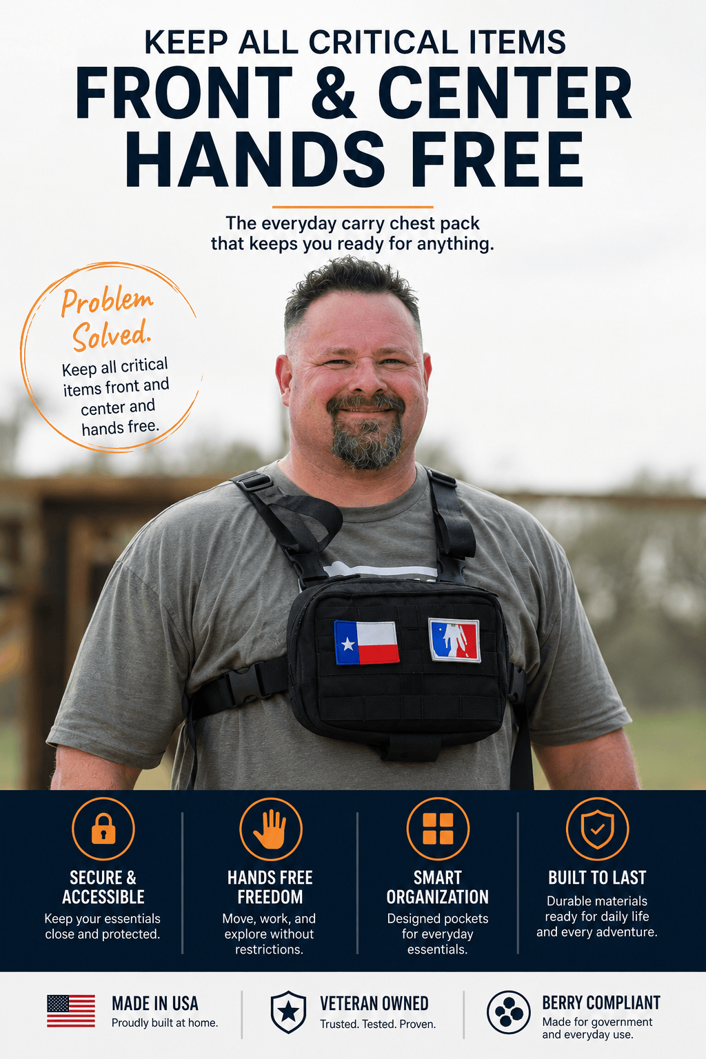 SquatchSurvivalGear Chest Pack Gnome Chest Pack | Keep Essential Gear Within Reach