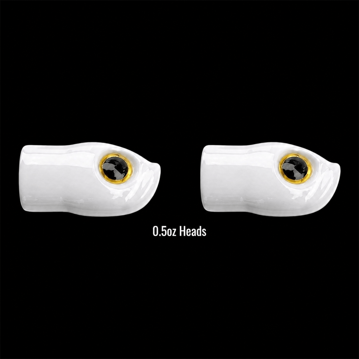 Stack Tackle 0.5 oz / White Replacement Heads- 5/0 Screwy Head Jigs