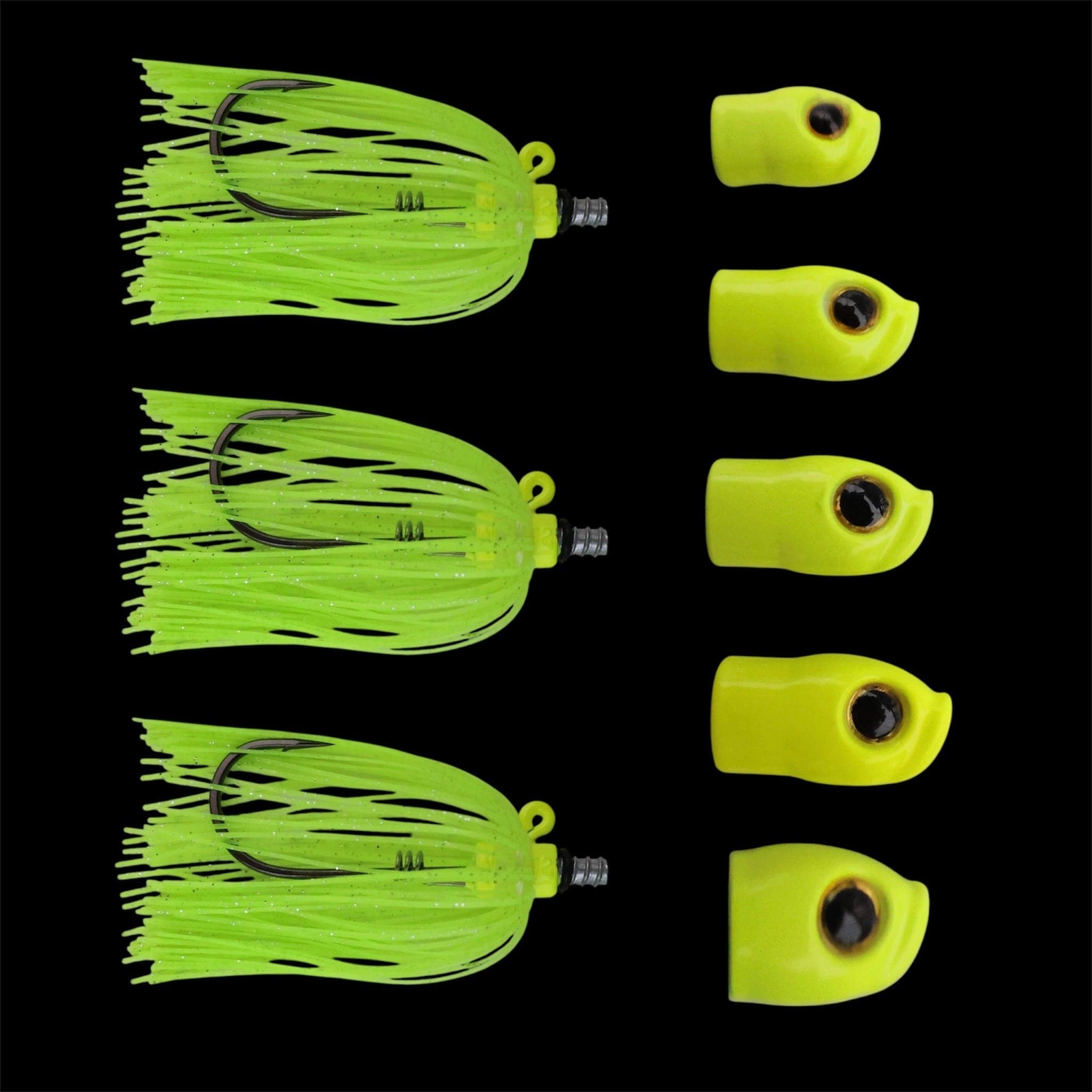 Stack Tackle Chartreuse Skirted Screwy Head Jigs