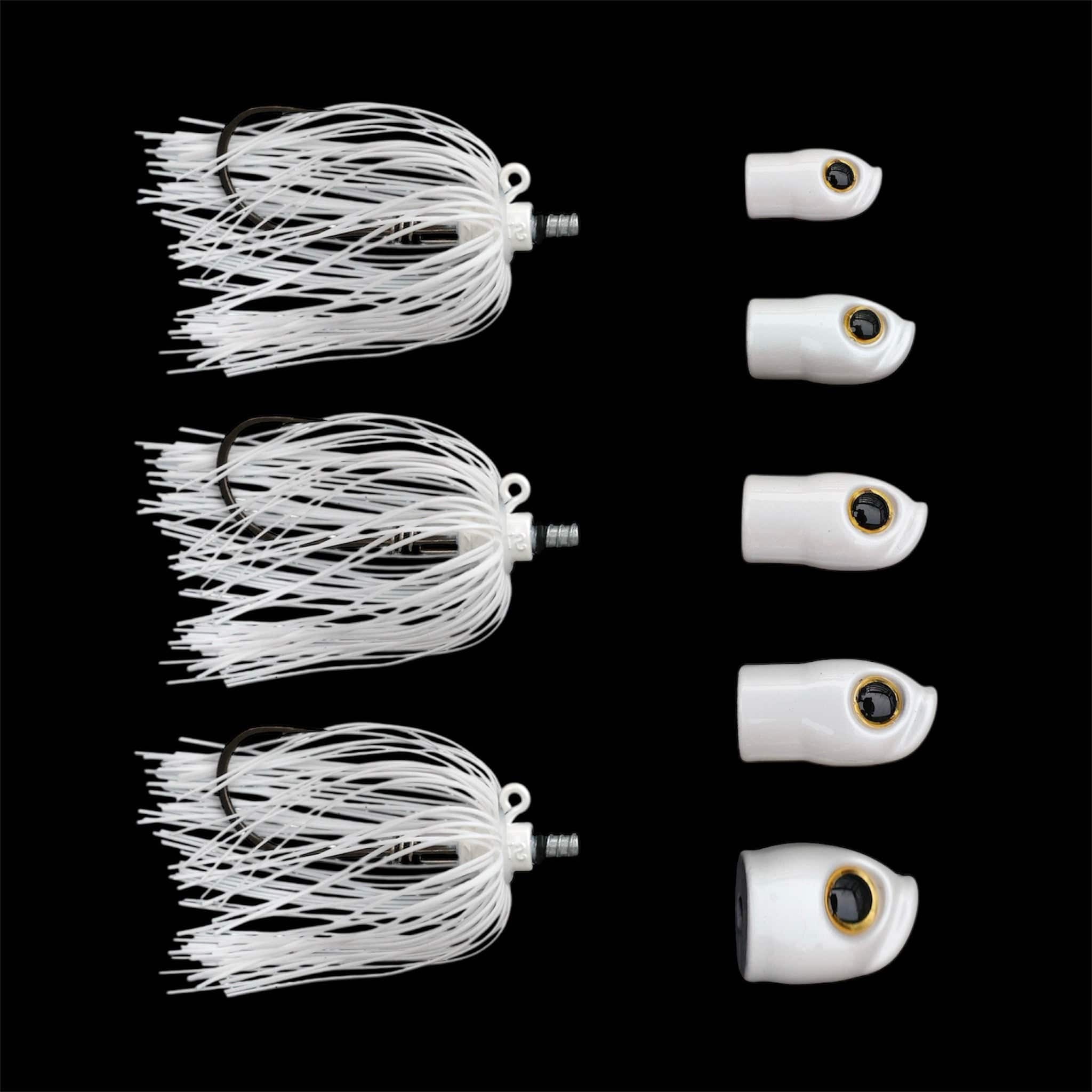 Stack Tackle White Skirted Screwy Head Jigs