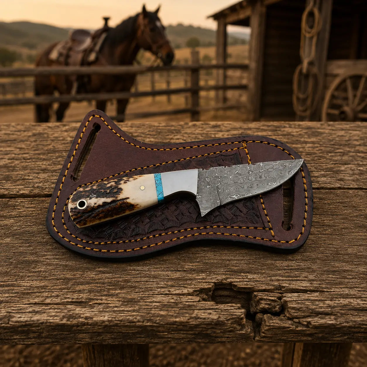 Damascus Stag Horn Cowboy Skinner Knife – Staghaven