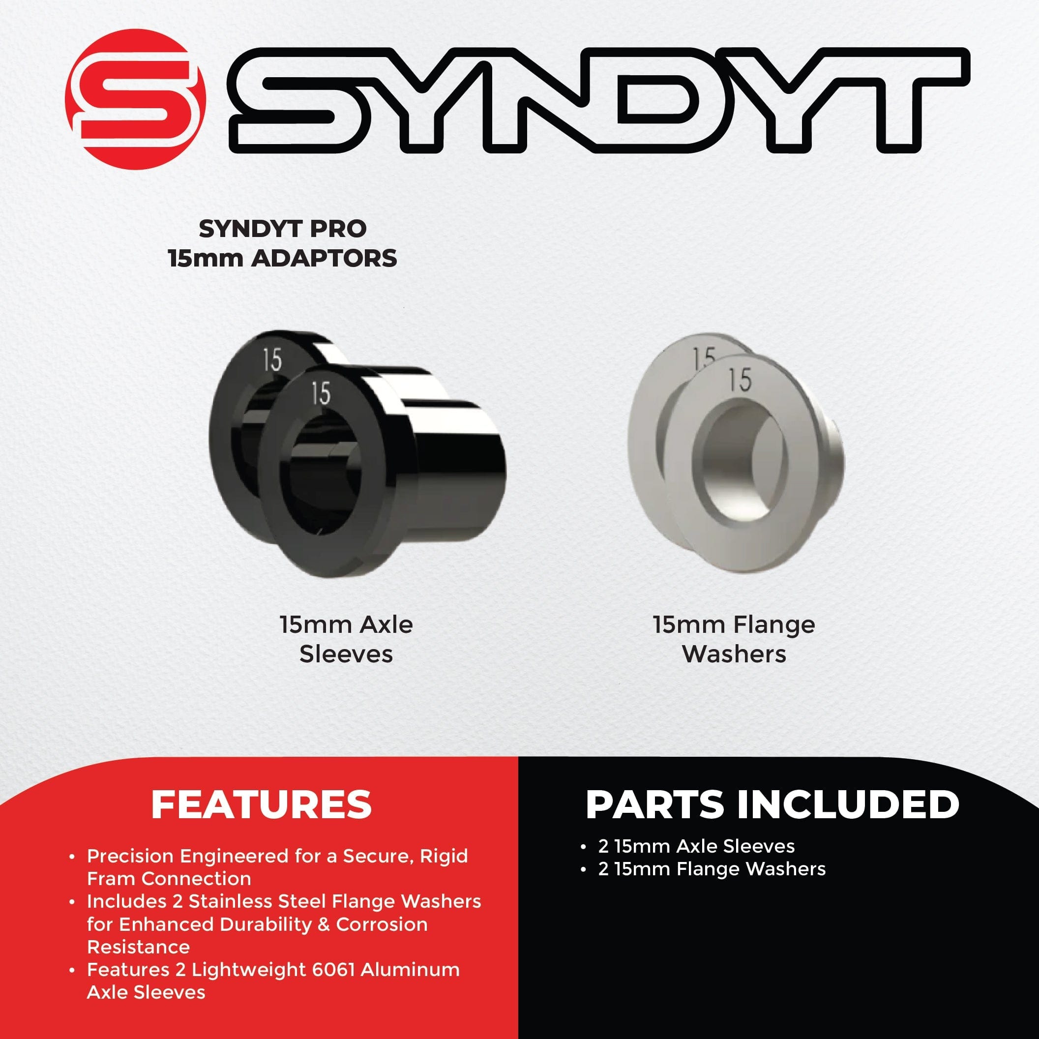 SYNDYT, LLC Bike Frame Parts Syndyt Pro BMX Bike Axle Adaptor 15mm