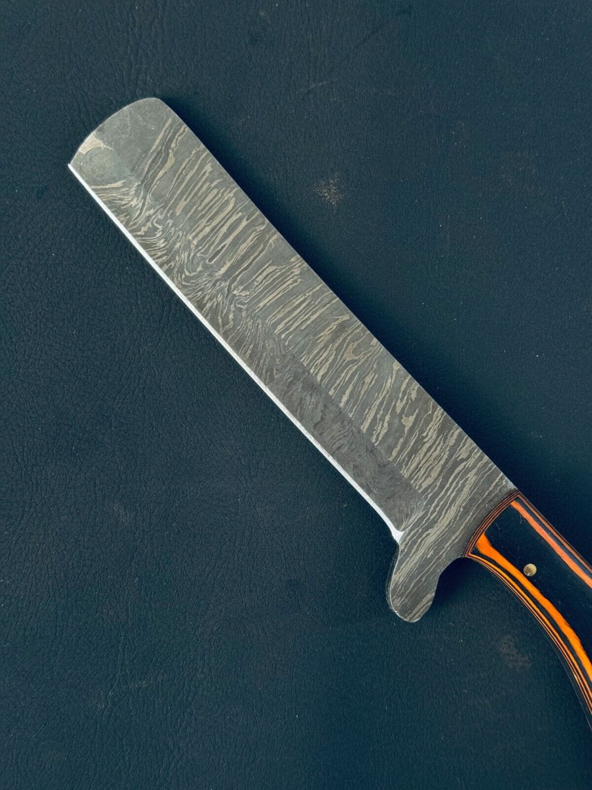 Texan Knives cowboy belt knives Bull Cutter Knife | Handmade Damascus Steel Blade with Pakkawood Handl