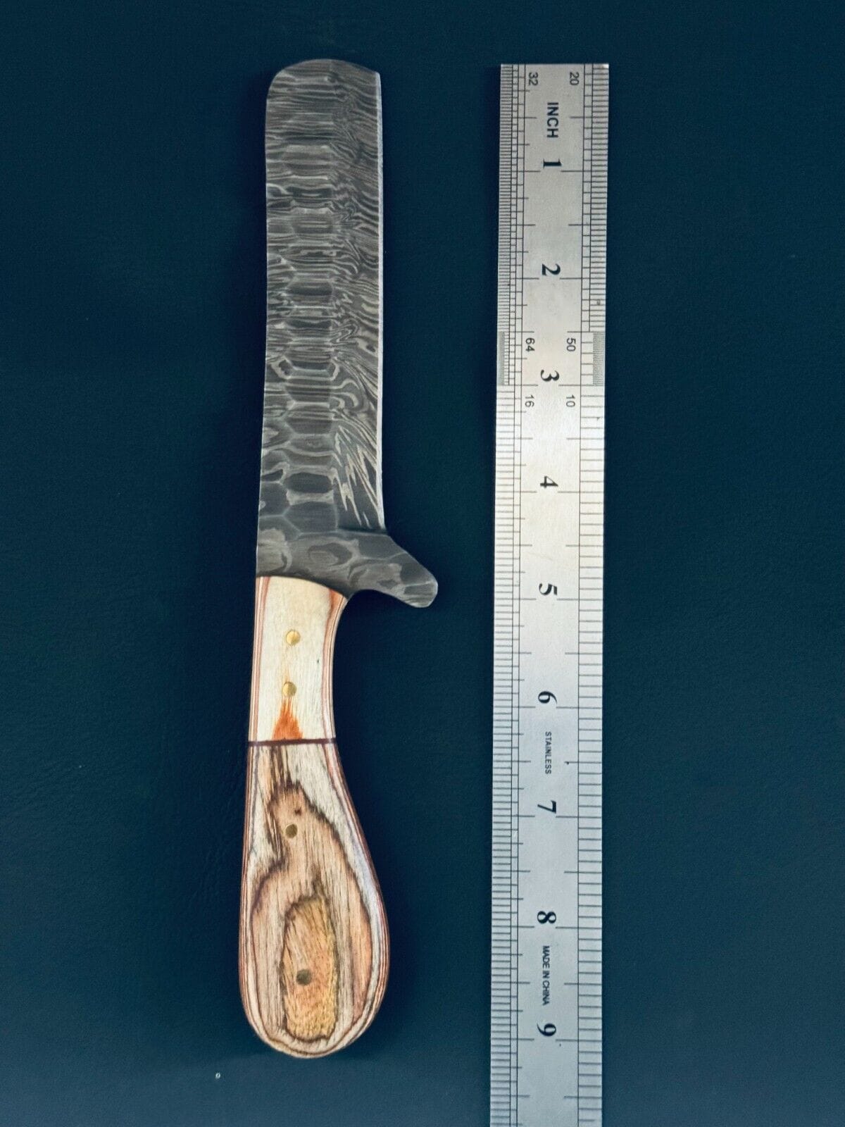 Texan Knives cowboy belt knives Cowboy Bull Cutter Knives | 5" Damascus Steel Blade with Pakkawood Handle