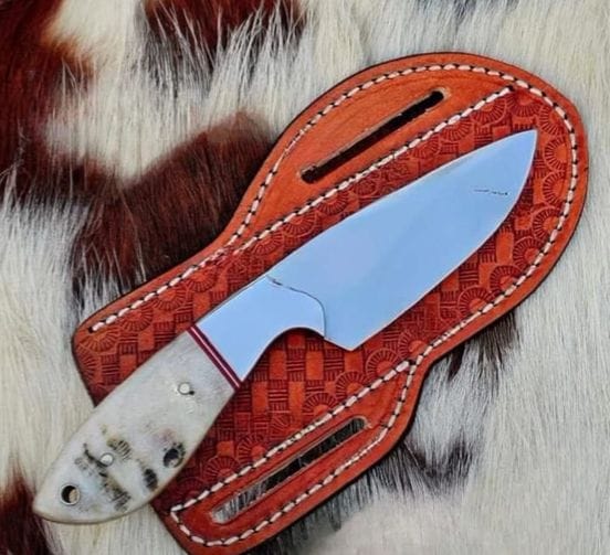 Texan Knives cowboy belt knives Custom Handmade Bull Cutter Knife with Leather Sheath – J2 Steel Blade
