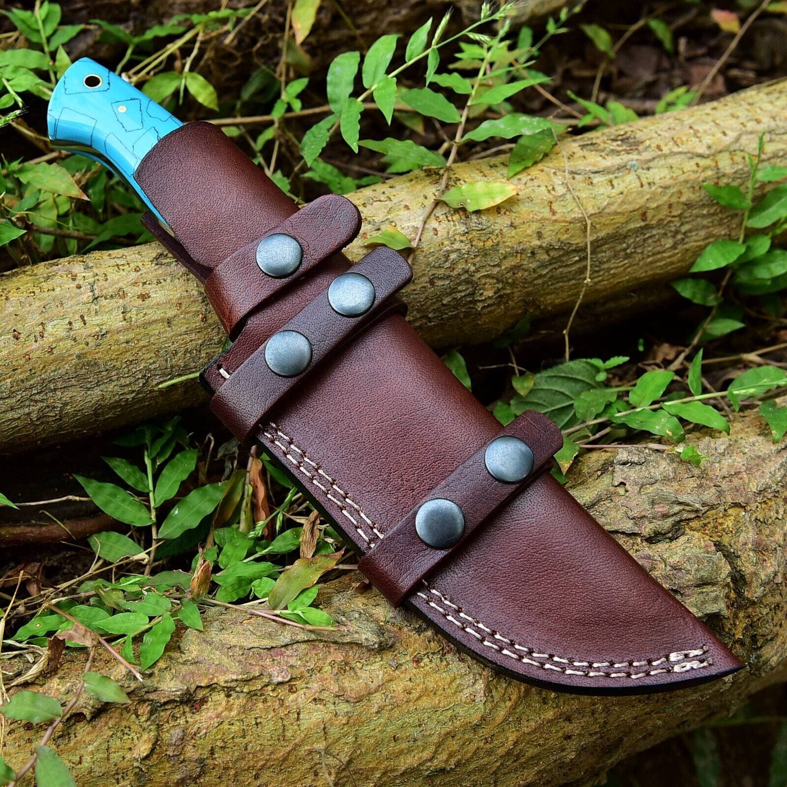Texan Knives Hunting Knives Custom Handmade Damascus Skinning Knife – 4.5" Blade