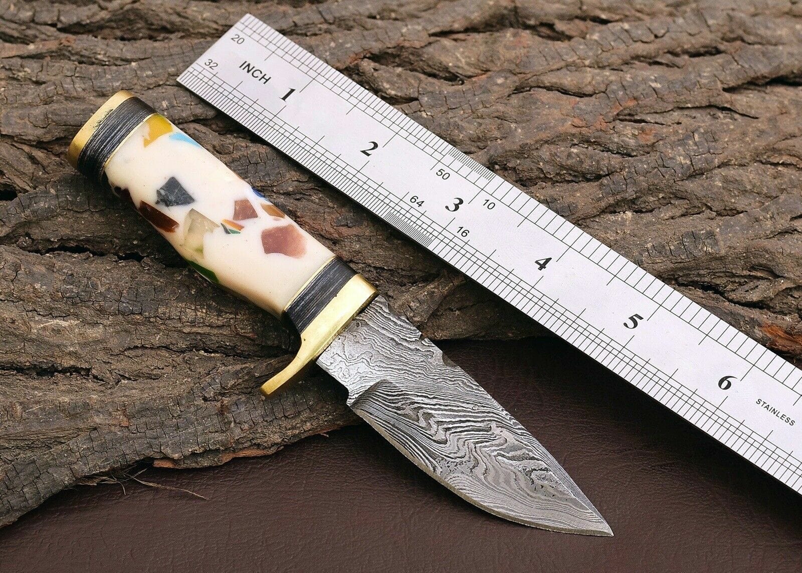 Texan Knives Hunting Knives Custom Handmade Damascus Steel Outdoor Knife – 3" Blade