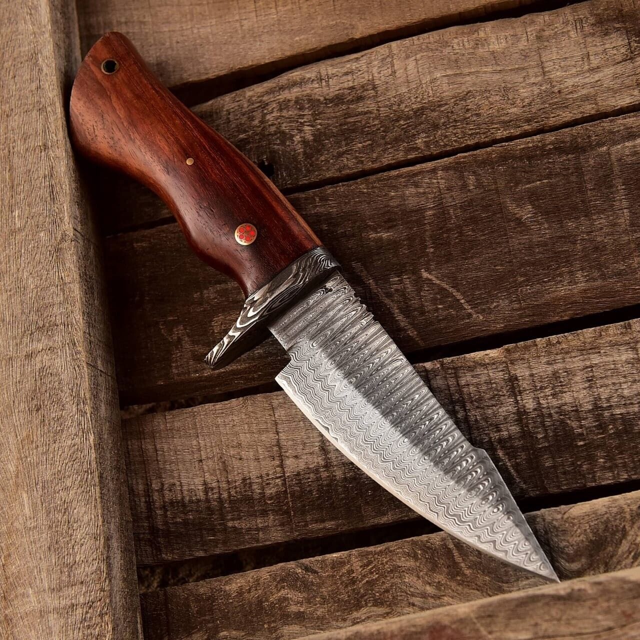 Texan Knives Hunting Knives Custom Handmade Small Hunting Knife with Damascus Steel Blade