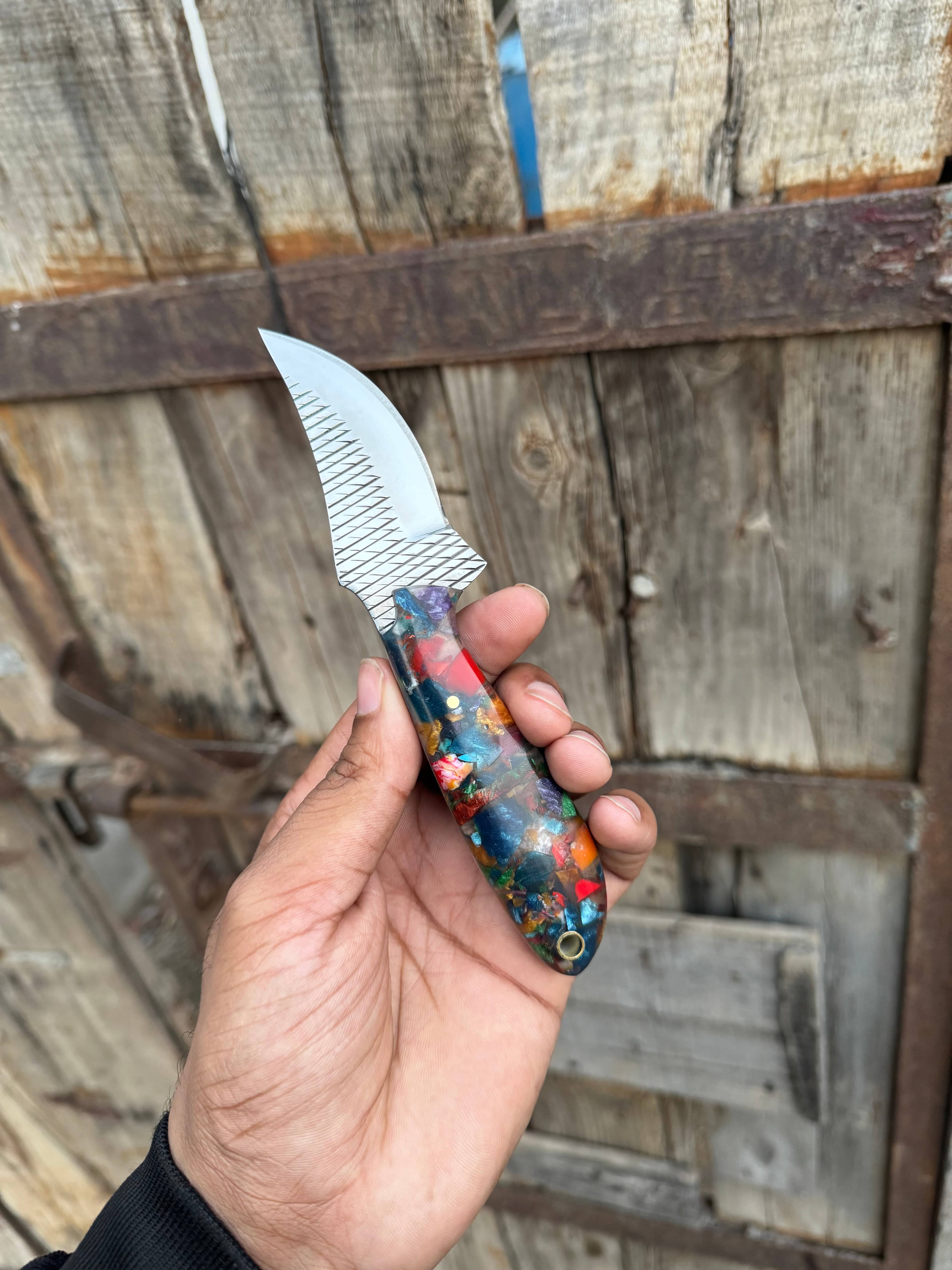 Texan Knives Hunting Knives Premium Custom Handmade Western Cowboy Knife – Durable Rasp Tool Blade