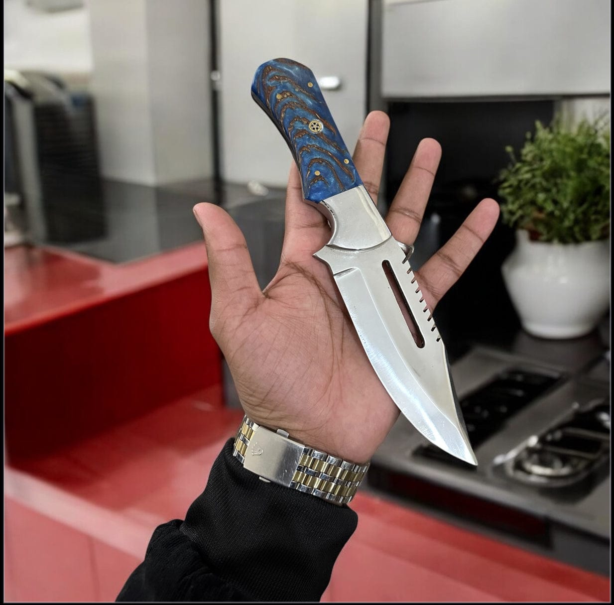 Texan Knives Hunting Knives Premium D2 Steel Hunting Knife with Leather Case – Rugged Outdoor Companion