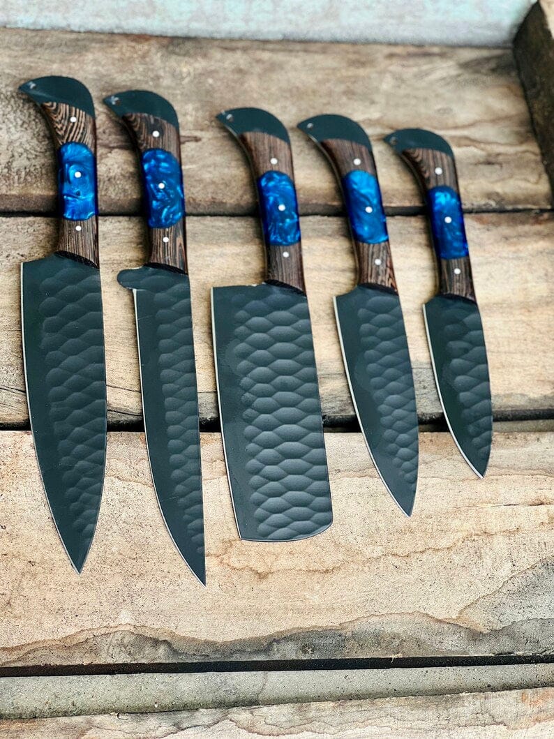 Texan Knives Kitchen knives set Handmade Damascus Steel Chef Knife Set – Perfect Wedding & Valentine’s Day Gift