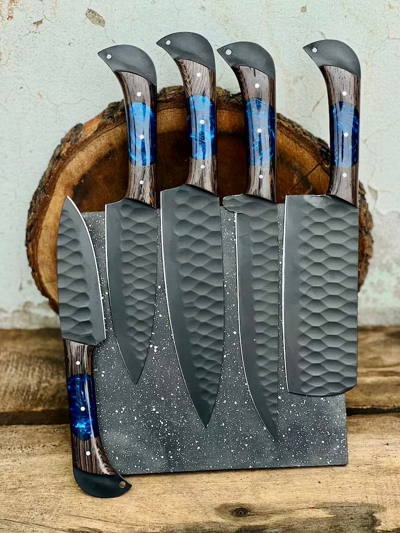 Texan Knives Kitchen knives set Handmade Damascus Steel Chef Knife Set – Perfect Wedding & Valentine’s Day Gift