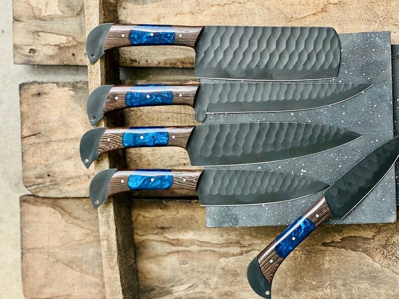 Texan Knives Kitchen knives set Handmade Damascus Steel Chef Knife Set – Perfect Wedding & Valentine’s Day Gift