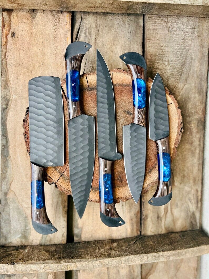 Texan Knives Kitchen knives set Handmade Damascus Steel Chef Knife Set – Perfect Wedding & Valentine’s Day Gift