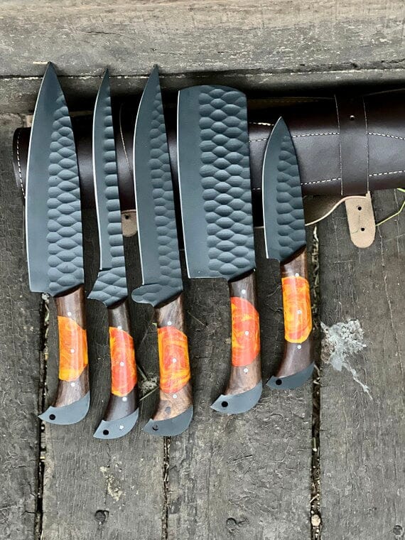 Texan Knives Kitchen knives set Here’s a fresh, seasonally tuned rewrite with trending keywords, perfect for SEO and gifting themes:  Product Title: Damascus Steel Handmade Chef Knife Set with Sharpener – Perfect Gift for Wife, Husband, or Valentine’s Day
