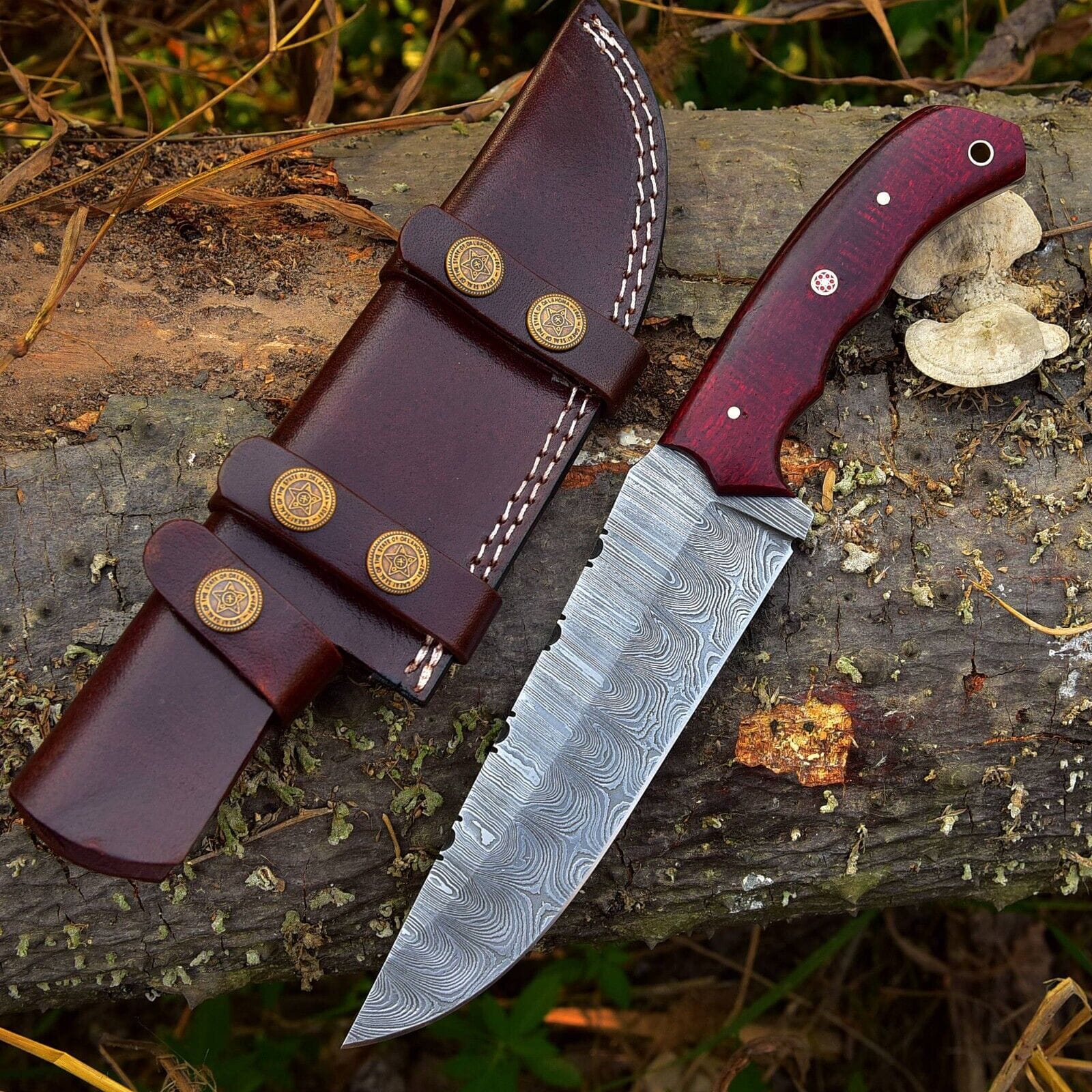 Texan Knives skinning knives Custom Handmade 4.5-Inch Damascus Steel Skinning Knife with G10 Handle
